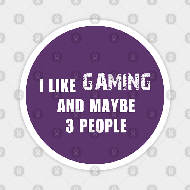 I LIKE GAMING AND MAYBE 3 PEOPLE Magnet by bisho2412